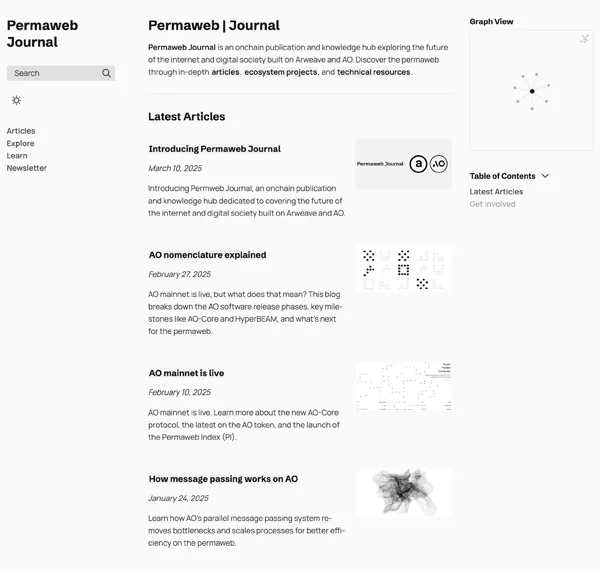 Onchain publication and knowledge hub